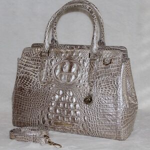 NEW BRAHMIN Small Finley Satchel Pristine Melbourne Leather NWT